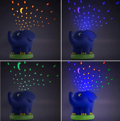 ANSMANN Slon projektor hviezd LED + melódia