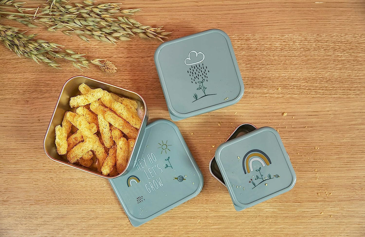 LASSIG Snackbox oceľové KRABIČKY NA DESIATU x3