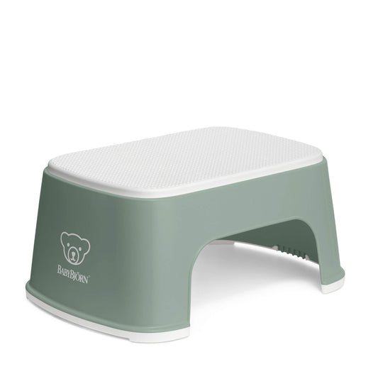 BabyBjörn Step Stool protišmykový stupienok pre deti zeleno-biely