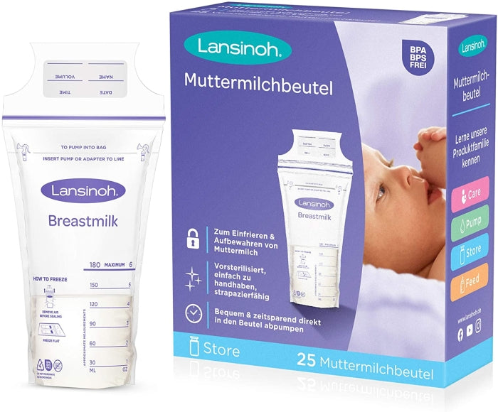 LANSINOH Vrecká na uskladnenie materského mlieka 25 ks