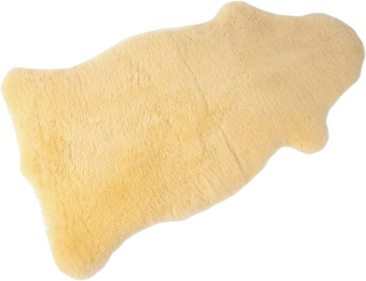 KAISER uniwersalna mata SKÓRA JAGNIĘCA 80X90 z naturalnej skóry jagnięcej, beżowa, 80x90 cm