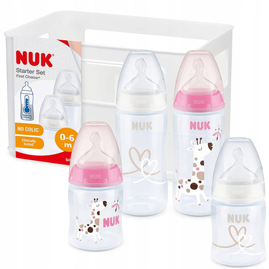 NUK zestaw NO COLIC 4 butelki koszyk KONTROLA TEMP