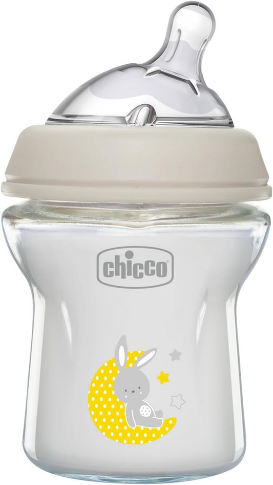 CHICCO NaturalFeeling SKLENENÁ fľaša 150 ml 0+ pomalý prietok