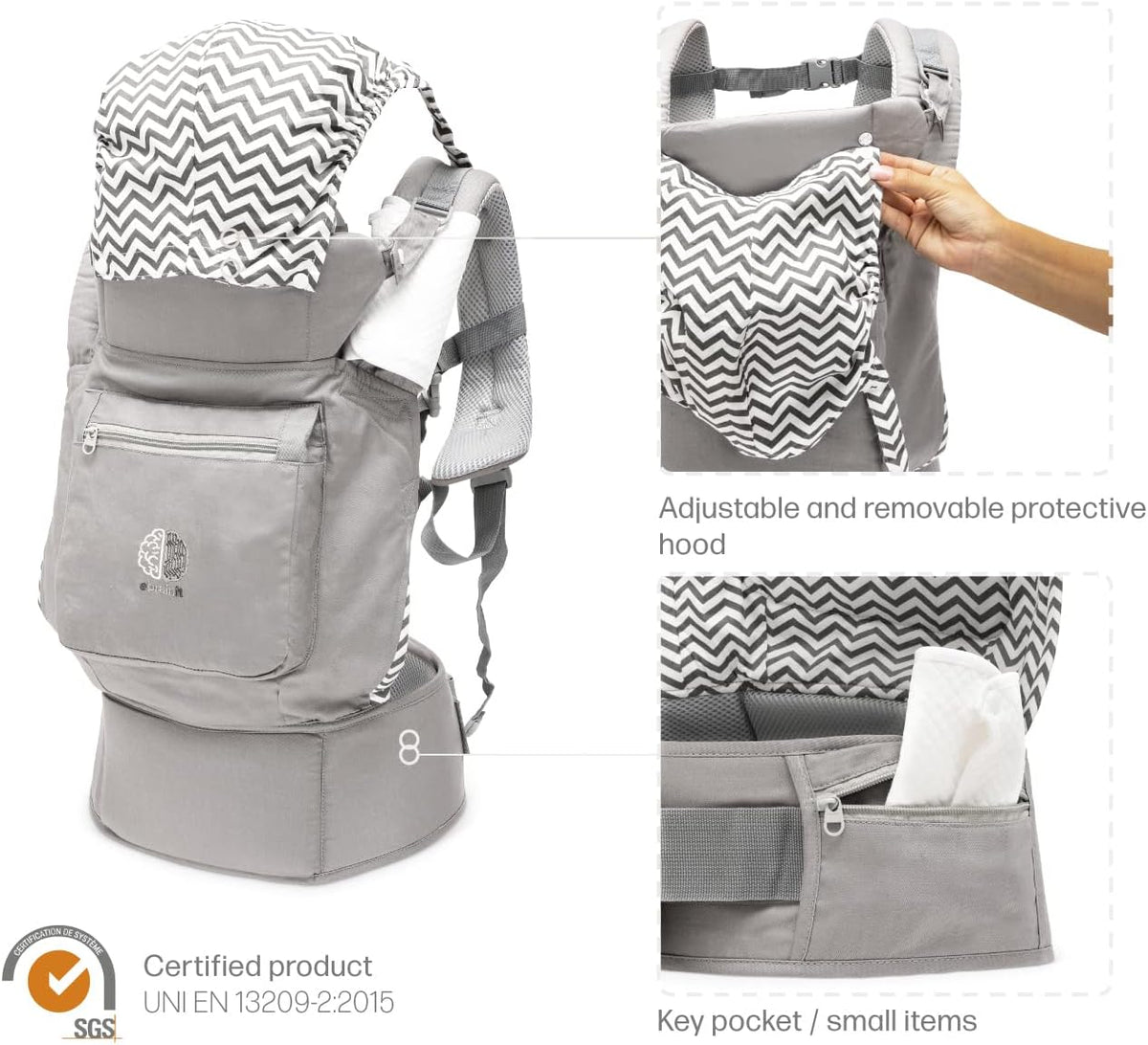 EBRAINIT ergonomický nosič so sieťkou od 4 mes. do 20 kg