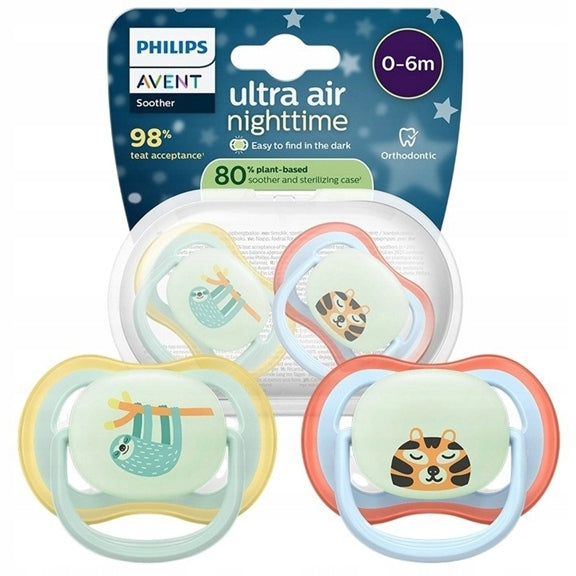 PHILIPS AVENT Ultra Air Night биберони x 2 0-6 месеца СВЕТЯТ В ТЪМНОТО