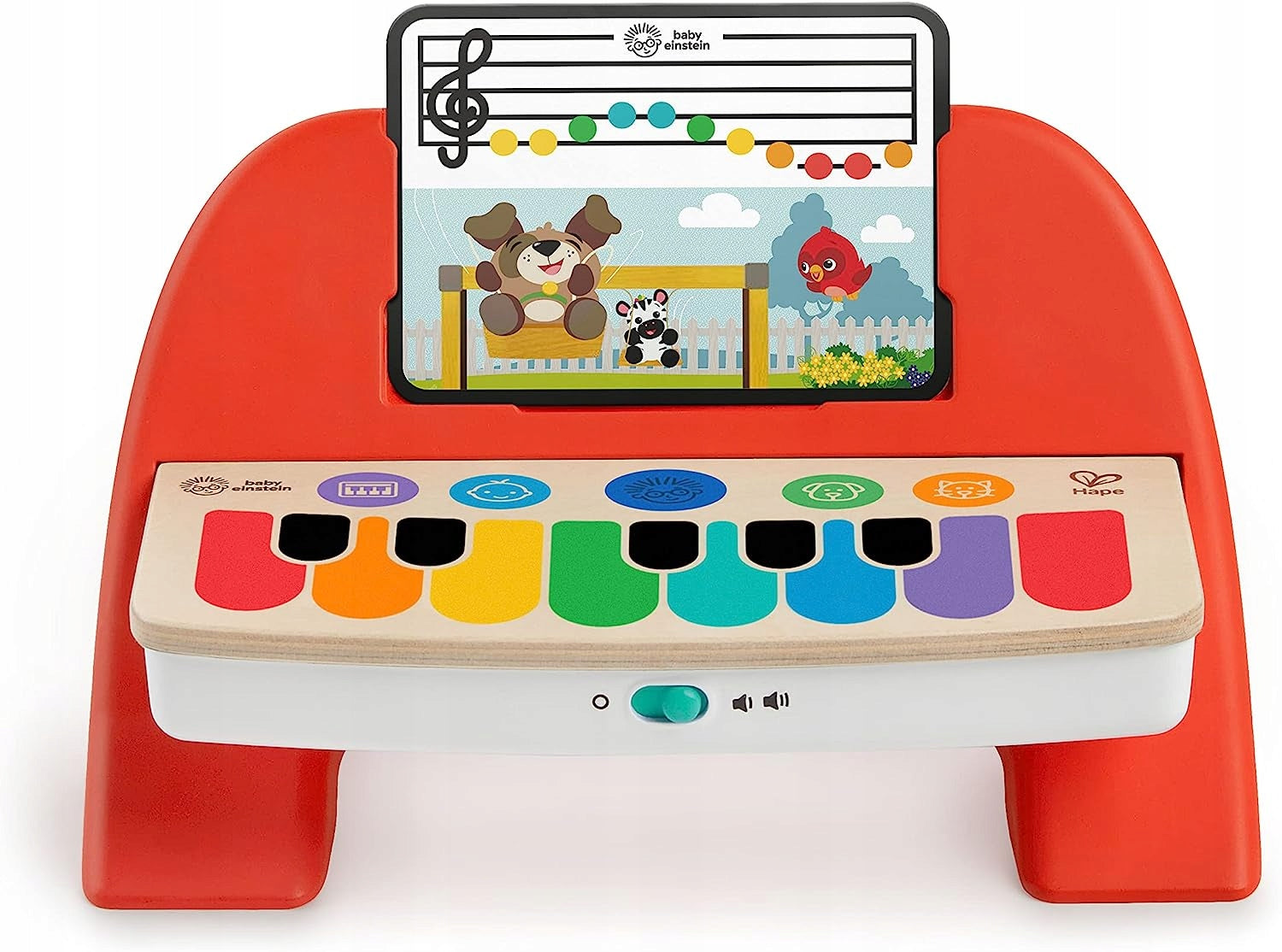 HAPE Cal's First wooden touch piano with musical notes and 6 melodies