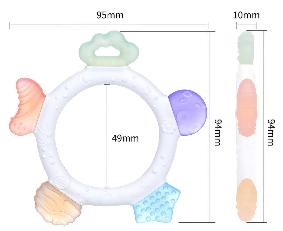 AKOLIK extra mäkké silikónové masážne hryzadlo 9,5 cm 3 m+