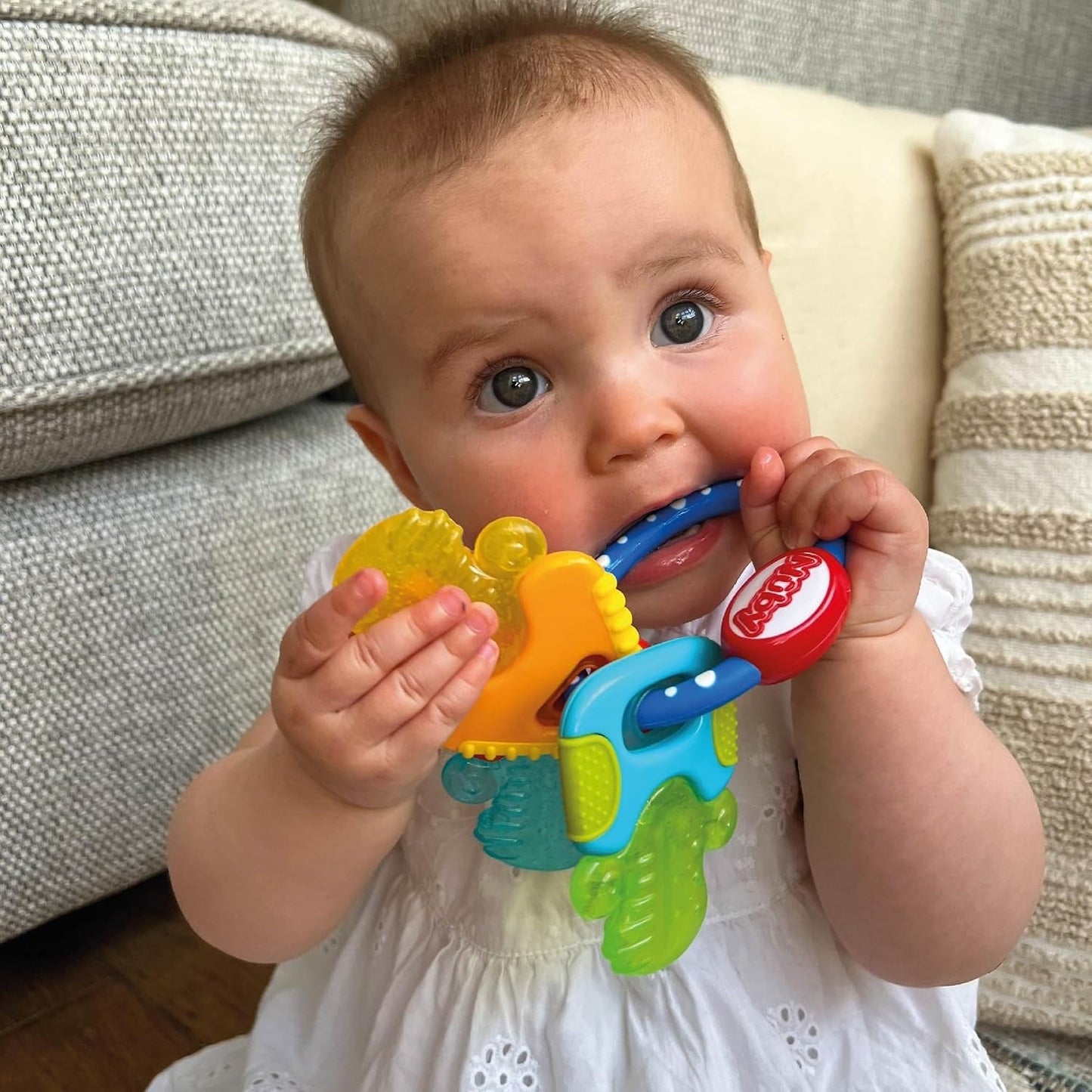 NUBY IcyBite silicone cooling teether 9 x 14 cm KEYS