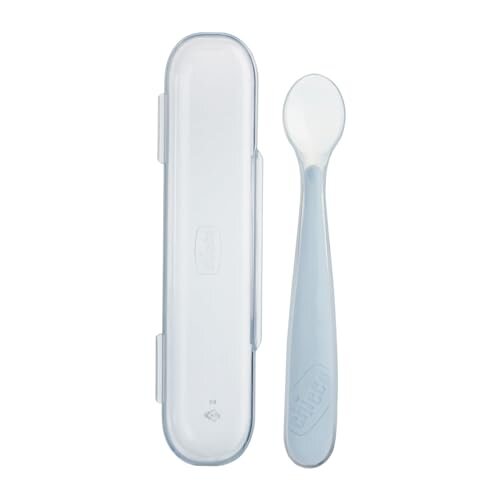 Chicco colher de silicone para alimentação com estojo 6m+ BPA FREE