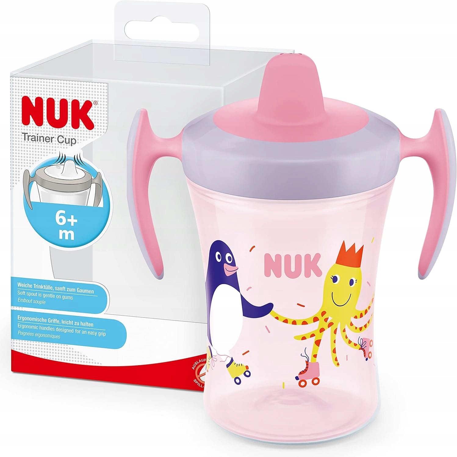 NUK Trainer Cup Cseppmentes pohár, polip, 6 hó+, 230 ml