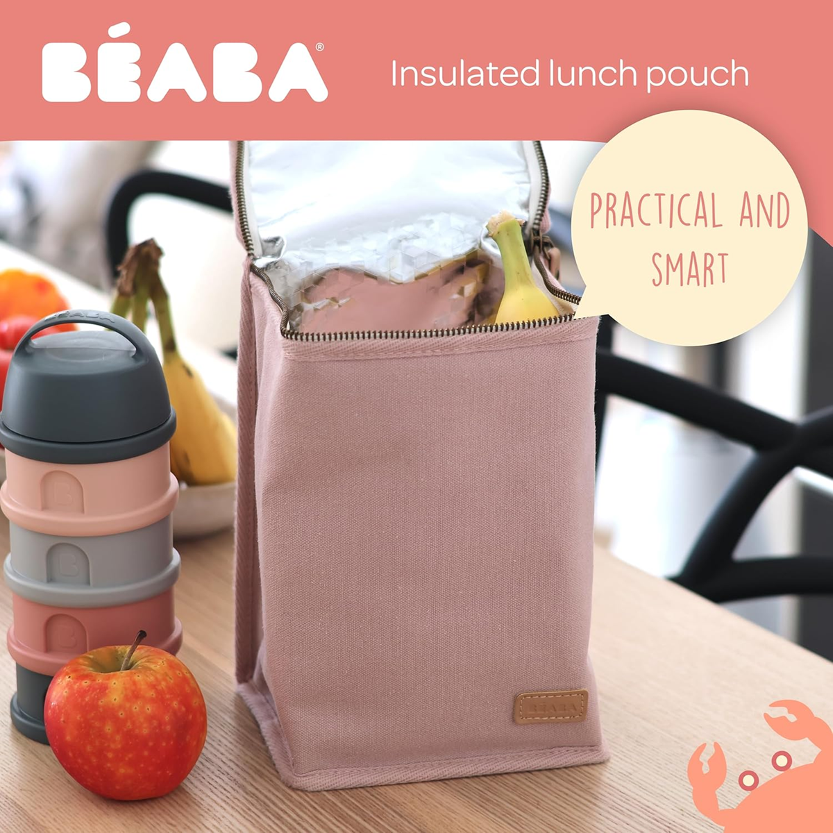 BEABA insulated bag for bottles and food, 15 x 22 cm