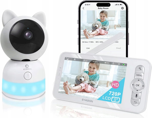 EYRIZON diaľkovo ovládaná elektronická pestúnka 5" 2K HD + aplikácia