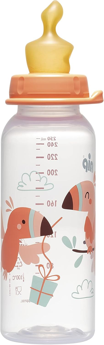 NIP fľaša s latexovým cumlíkom veľkosť M, stredný prietok, 240 ml
