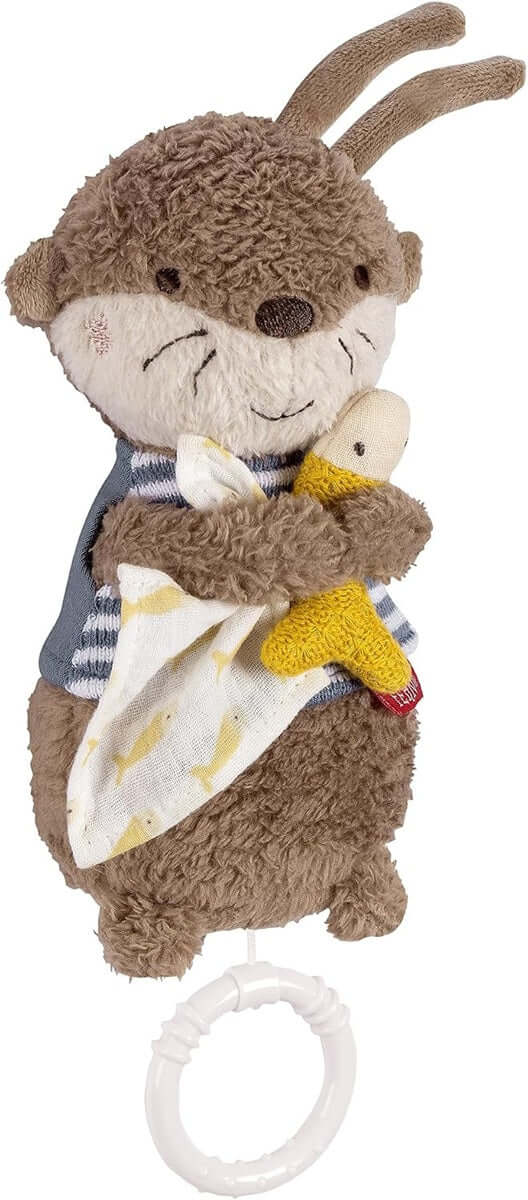 FEHN plyšová závesná hračka s hracou skrinkou VYDRA 17 cm Brahmsova uspávanka