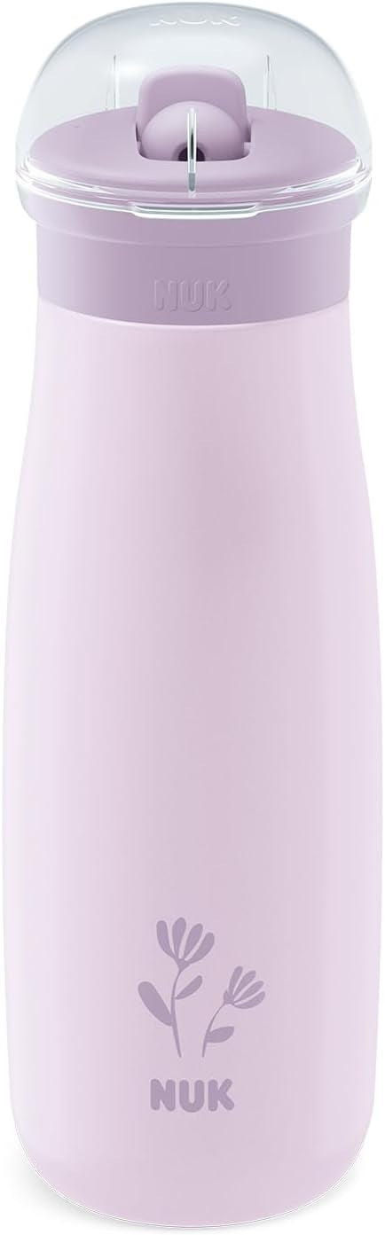 NUK Mini-Me Flip stalowa butelka ze słomką i ustnikiem 500 ml 12 m+