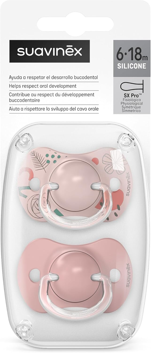 SUAVINEX SX PRO anatomický cumlík 6–18 mes. silikónový x2