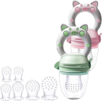 KAIYINGXIN hryzátko podávač na ovocie pre deti 3-24 m 2 kusy 8 náustkov