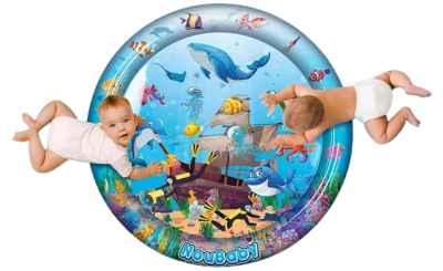 NOUBABY XXL vodná podložka na hranie na brušku 100 cm OCEÁN